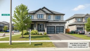 Well-staged Georgetown Ontario home with For Sale By Owner sign and professional curb appeal.