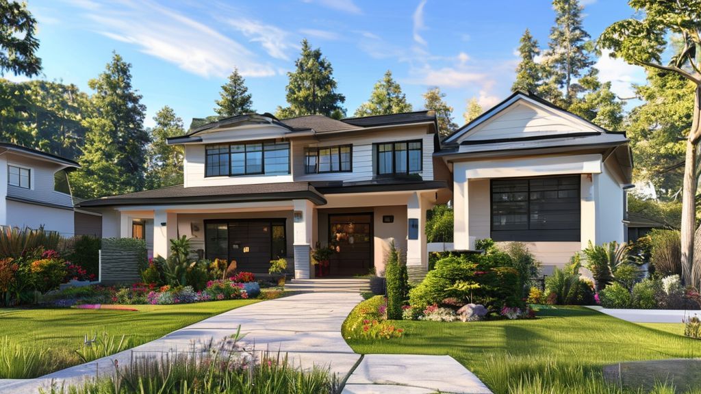 {"prompt":"Create an image of a modern family home set in a suburban GTA neighborhood, showcasing a well-maintained garden and a welcoming entrance.","originalPrompt":"Create an image of a modern family home set in a suburban GTA neighborhood, showcasing a well-maintained garden and a welcoming entrance.","width":1344,"height":768,"seed":42,"model":"sana","enhance":false,"nologo":true,"negative_prompt":"undefined","nofeed":false,"safe":false,"quality":"medium","image":[],"transparent":false,"has_nsfw_concept":false,"concept":[],"trackingData":{"actualModel":"sana","usage":{"completionImageTokens":1,"totalTokenCount":1}}}