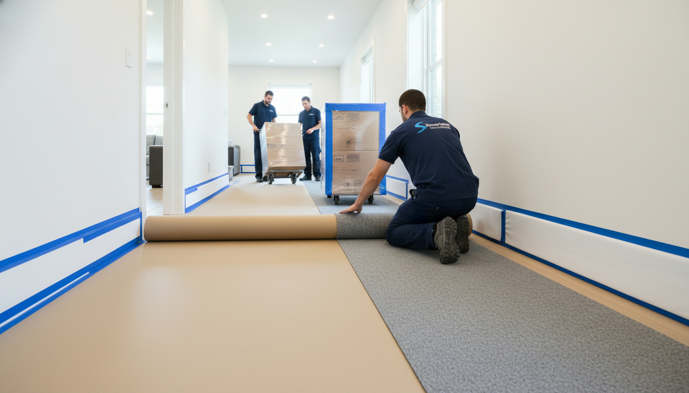 How do I protect floors and walls during a move?