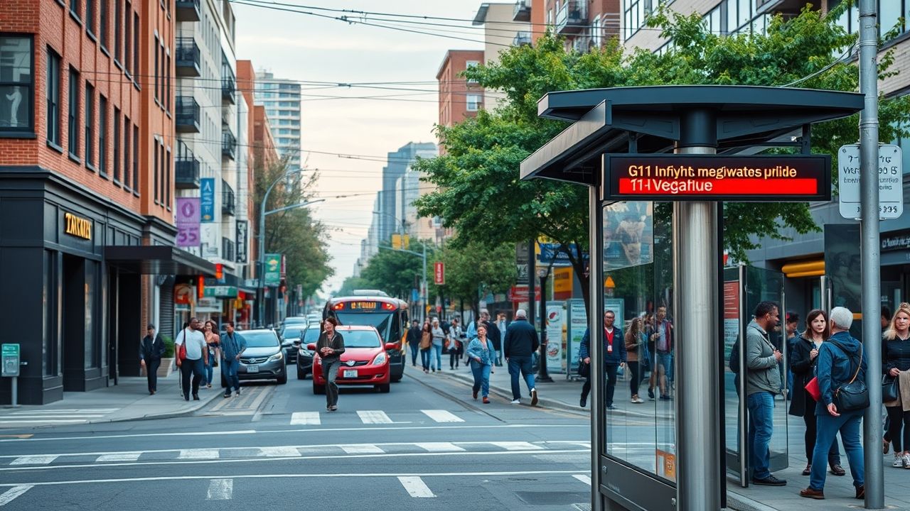 {"prompt":"Create an image of a bustling street with visible public transit options like a subway entrance or a bus stop in a GTA neighborhood, showcasing a vibrant community environment.","originalPrompt":"Create an image of a bustling street with visible public transit options like a subway entrance or a bus stop in a GTA neighborhood, showcasing a vibrant community environment.","width":1280,"height":720,"seed":42,"model":"flux","enhance":false,"nologo":true,"negative_prompt":"worst quality, blurry","nofeed":false,"safe":false,"quality":"medium","image":null,"isMature":false,"isChild":false}