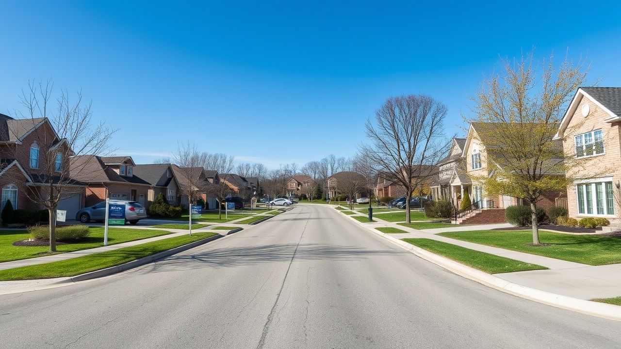 {"prompt":"A broad-view photo capturing a variety of detached houses lining a peaceful suburban street in the GTA West area, resembling neighborhoods in Milton or Georgetown, during the early days of spring. The scene showcases newly budding trees and fresh greenery around the homes, some displaying discreet 'For Sale' signs on their lawns. The street stretches under a crisp, cloudless blue sky, with no pedestrians or vehicles in sight, emphasizing the calm residential atmosphere.\n\nWide-angle photograph of a diverse suburban street in the GTA West region (like Milton or Georgetown) during early spring with a mix of detached homes, some with 'For Sale' signs. Focus on the houses and street, clear blue sky. No people or text.","originalPrompt":"Wide-angle photograph of a diverse suburban street in the GTA West region (like Milton or Georgetown) during early spring with a mix of detached homes, some with 'For Sale' signs. Focus on the houses and street, clear blue sky. No people or text.","width":1280,"height":720,"seed":42,"model":"flux","enhance":false,"nologo":true,"negative_prompt":"worst quality, blurry","nofeed":false,"safe":false,"isMature":false,"isChild":false}