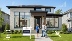 Modern GTA house for sale with realtor and staged interior visible