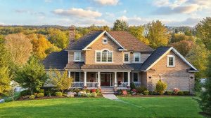 Beautiful large house with garden and trees