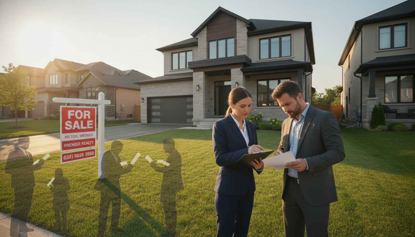 Milton Ontario house with for sale sign and multiple buyers submitting offers