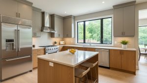 Modern Milton kitchen with stainless steel appliances and neutral cabinetry