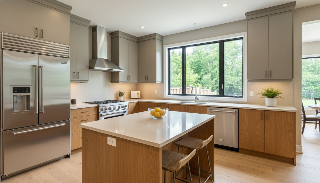 Modern Milton kitchen with stainless steel appliances and neutral cabinetry