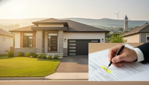 Milton house with lawyer reviewing parcel register document to confirm clear title