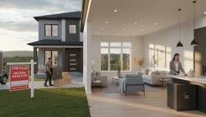 Staged Milton home interior with Realtor preparing showings and valuables being packed for storage