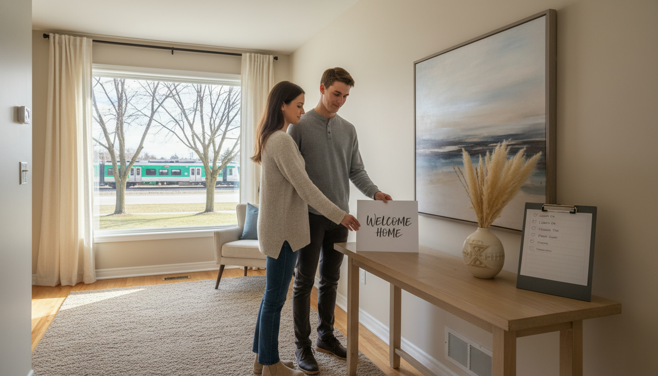 Couple prepping Milton home for showing with realtor checklist visible