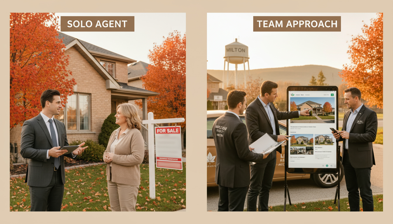 Milton home for sale with realtor, comparing a solo agent and a real estate team