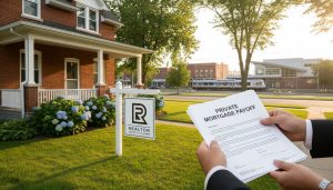 Georgetown house for sale with private mortgage payoff documents and realtor sign