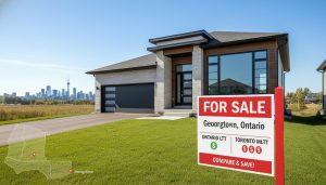 Georgetown house for sale with infographic comparing Ontario land transfer tax and Toronto municipal land transfer tax