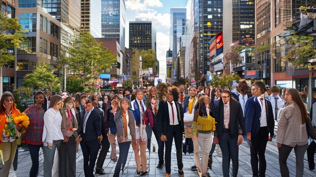 {"prompt":"Create an inclusive and high-quality image of a diverse group of homebuyers and sellers in a bustling urban setting of the Greater Toronto Area. The scene should reflect diversity and inclusion, capturing the dynamic real estate market environment without featuring children or any text in the image.","originalPrompt":"Create an inclusive and high-quality image of a diverse group of homebuyers and sellers in a bustling urban setting of the Greater Toronto Area. The scene should reflect diversity and inclusion, capturing the dynamic real estate market environment without featuring children or any text in the image.","width":1344,"height":768,"seed":42,"model":"sana","enhance":false,"nologo":true,"negative_prompt":"undefined","nofeed":false,"safe":false,"quality":"medium","image":[],"transparent":false,"has_nsfw_concept":false,"concept":[],"trackingData":{"actualModel":"sana","usage":{"completionImageTokens":1,"totalTokenCount":1}}}