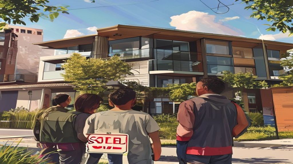People viewing modern house for sale